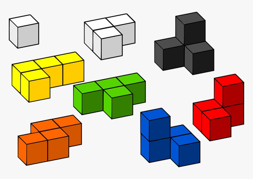 3d Tetris Pieces Clipart 3d Tetris Tetris Friends - 3d Tetris Blocks, HD Png Download, Free Download