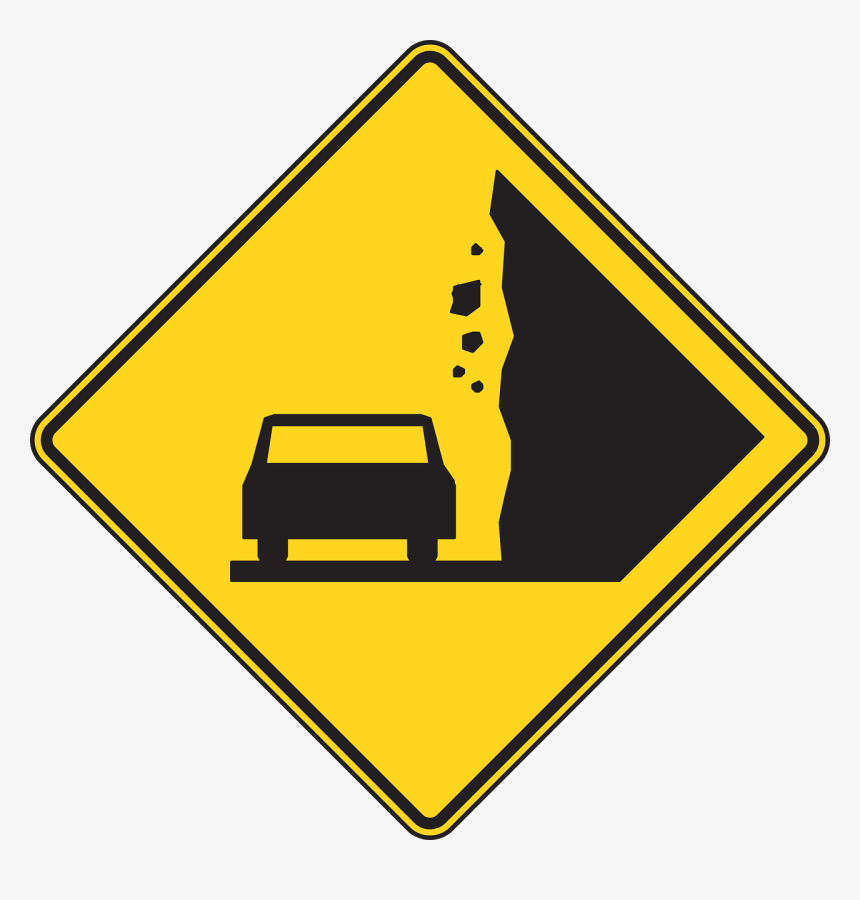 Señales, El Tráfico, Por Carretera, Cae, Rocas - Rock Fall Road Sign, HD Png Download, Free Download