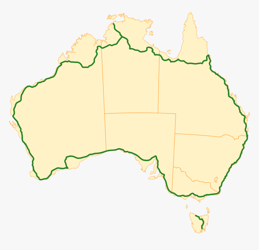 Highway 1 On Australian Map, HD Png Download, Free Download