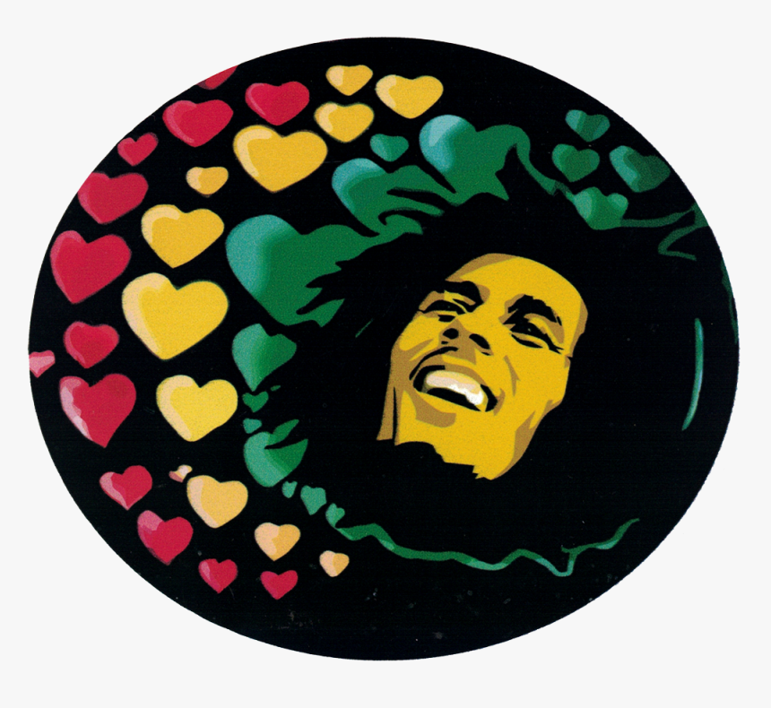 Bob Marley Hearts - Sticker De Bob Marley, HD Png Download, Free Download