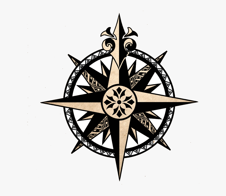 Compass Clipart Distressed Transparent Free For Png - Intricate Compass Designs, Png Download, Free Download