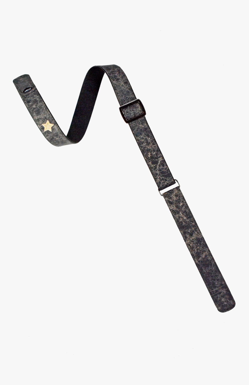 Black Distressed Leather Guitar Strap - Strap, HD Png Download, Free Download
