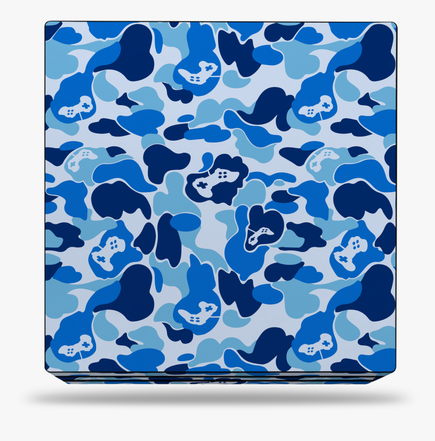 Sony Ps4 Pro Blue Game Camo Skin - Baby Blue Bape Camo, HD Png Download, Free Download