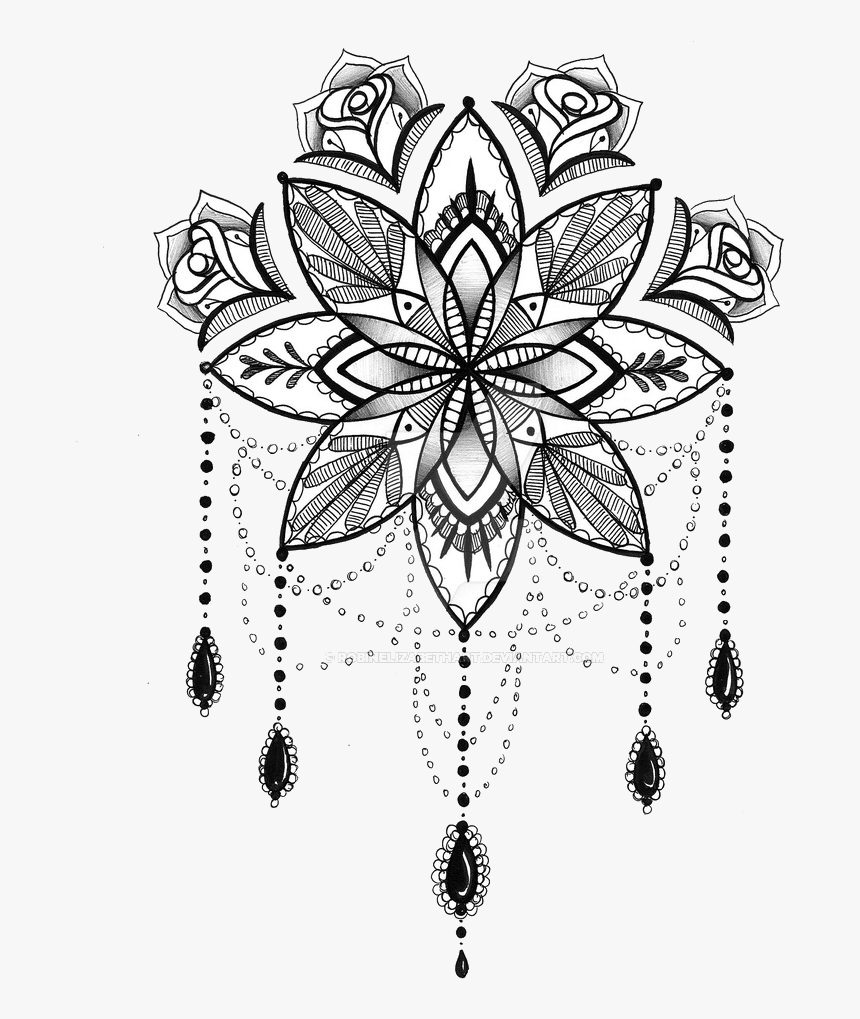 Tattoo Mandala Henna Drawing - Mandala Dream Catcher Drawing, HD Png Download, Free Download