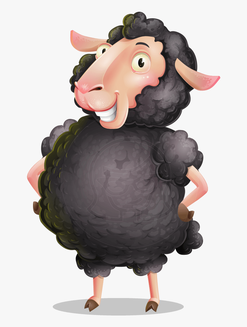 Black Sheep Cartoon Vector Character - Black Sheep With A Blank Sign, HD Png Download, Free Download