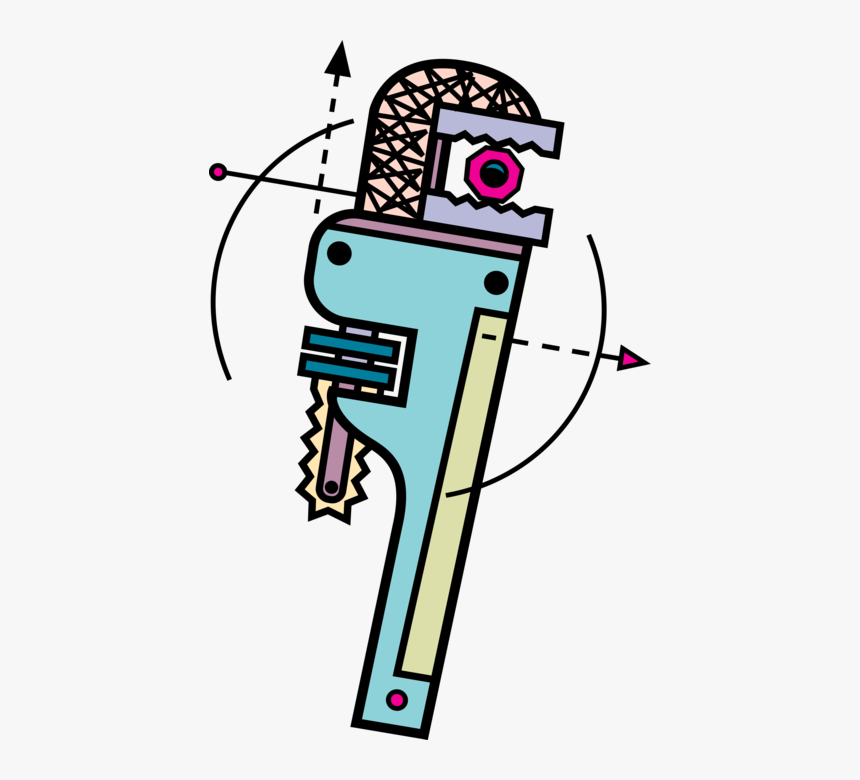 Vector Illustration Of Monkey Wrench Pipe Wrench Or, HD Png Download, Free Download