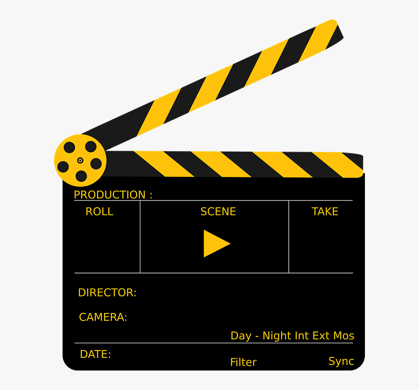 Clapboard, Clapper, Movie, Film, Clapperboard, Director - Graphic Design, HD Png Download, Free Download