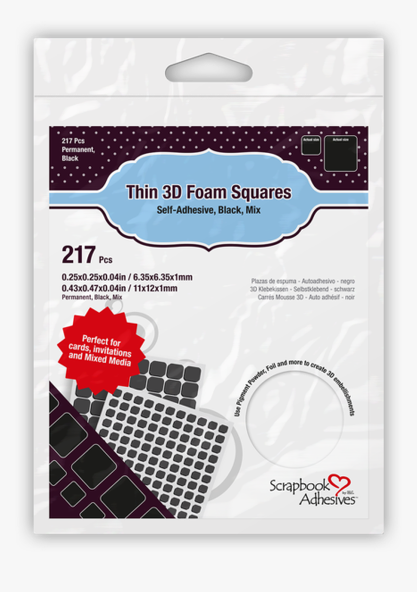 Scrapbook Adhesives Thin 3d Permanent Foam Squares - Scrapbook Adhesives 3d Foam Circles, HD Png Download, Free Download