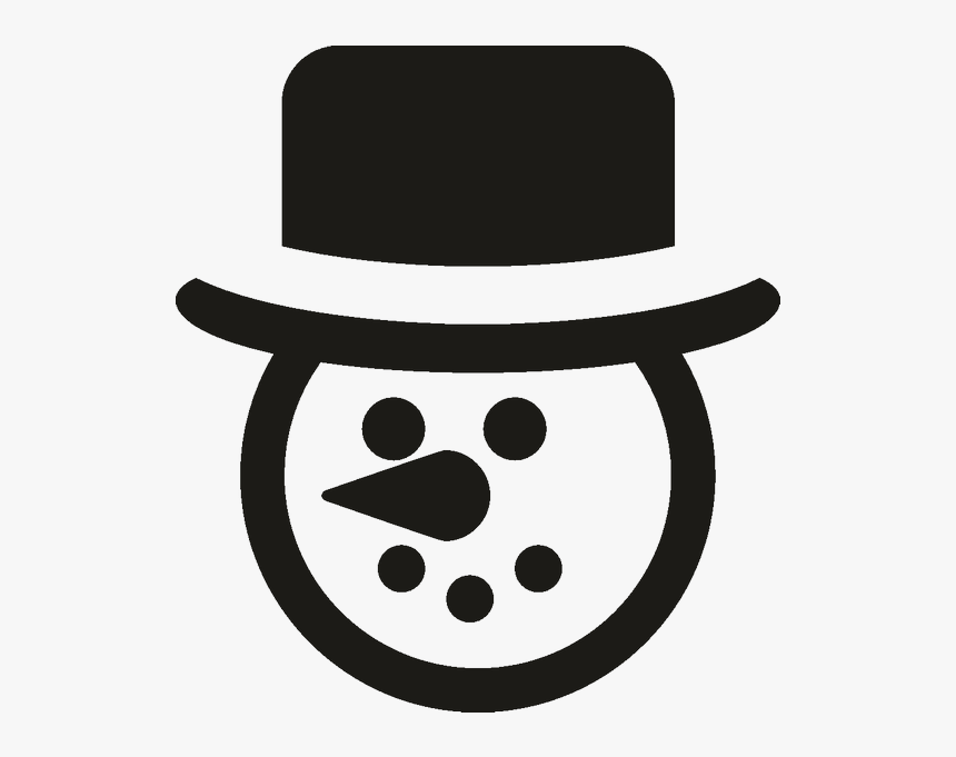 Snowman Vector Silhouette Graphics Free Download Png - Snowman Head Black And White, Transparent Png, Free Download