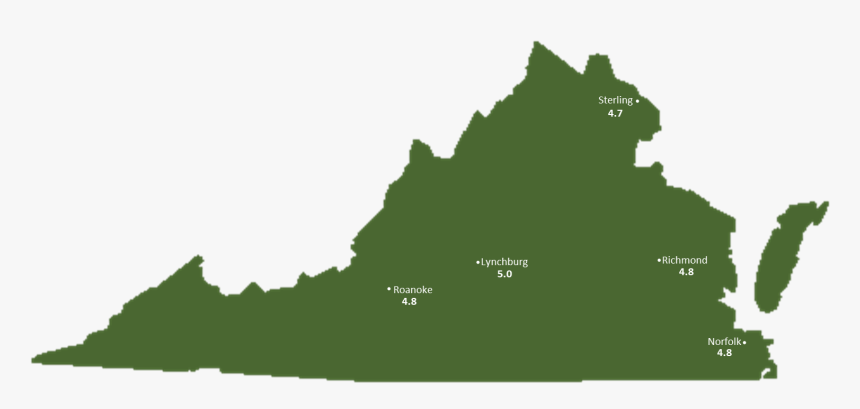 Virginia Sun Light Hours Map - Virginia Governor Race By County, HD Png Download, Free Download