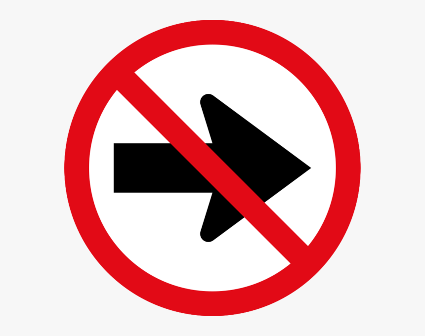 Right Turn Prohibited Sign - Left Turn Prohibited Ahead Sign, HD Png Download, Free Download
