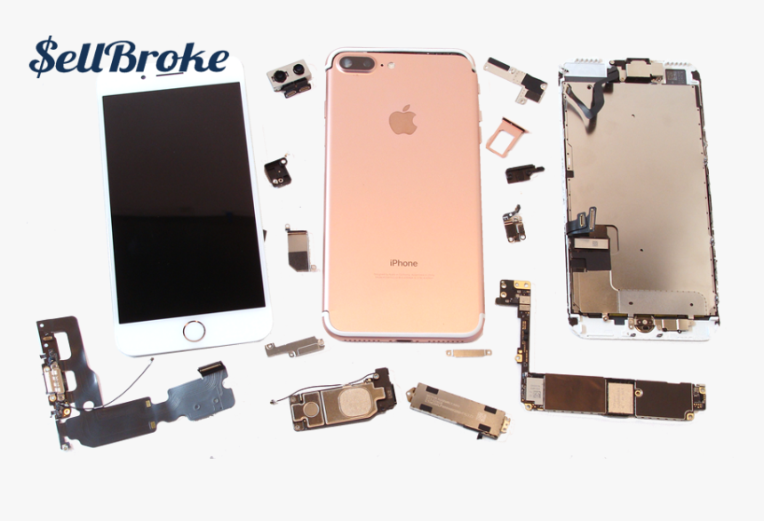 Broken Iphone 7 In Parts, HD Png Download, Free Download