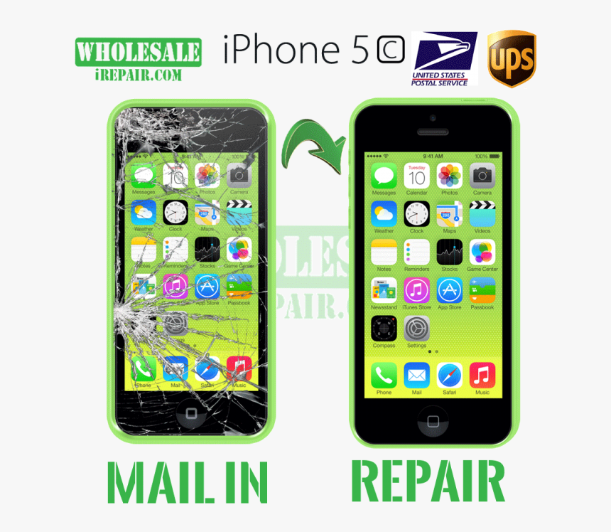 Iphone 5c Glass & Lcd Replacement Mail In Repair - Refurbished Iphone 5c, HD Png Download, Free Download