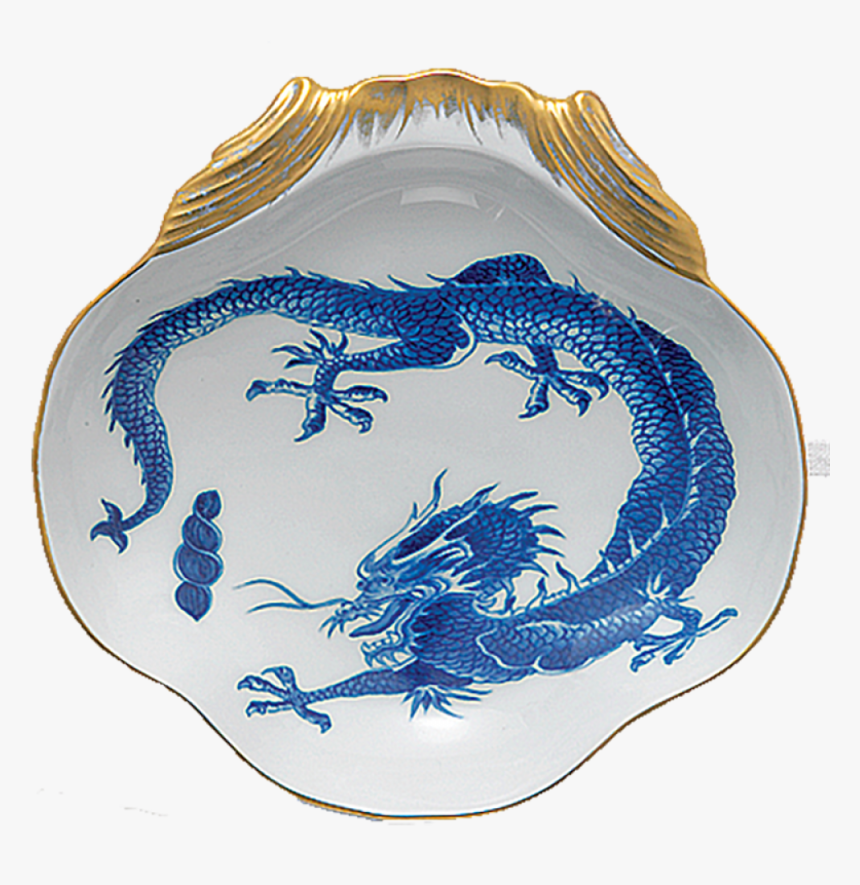Blue Dragon Shell Dish - Blue And White Porcelain Dragon Png, Transparent Png, Free Download