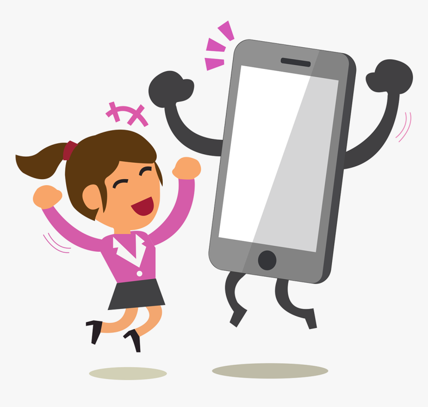Happy Mobile Cartoon Png, Transparent Png, Free Download