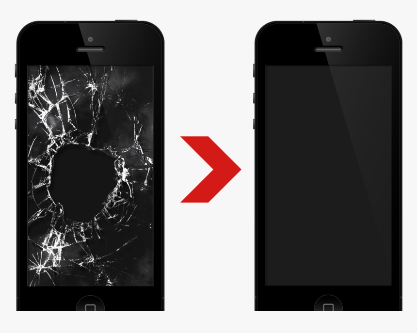 Broken Phone Png Vector Black And White - Broken Phone To Fixed Phone, Transparent Png, Free Download