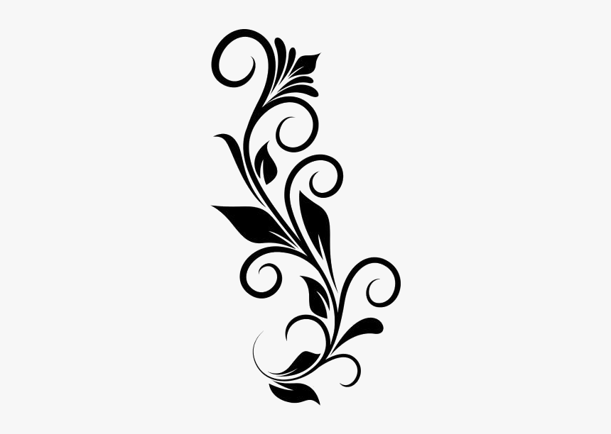 Elegant Swirl Design Png Clipart Free Download - Flower Side Border Design, Transparent Png, Free Download