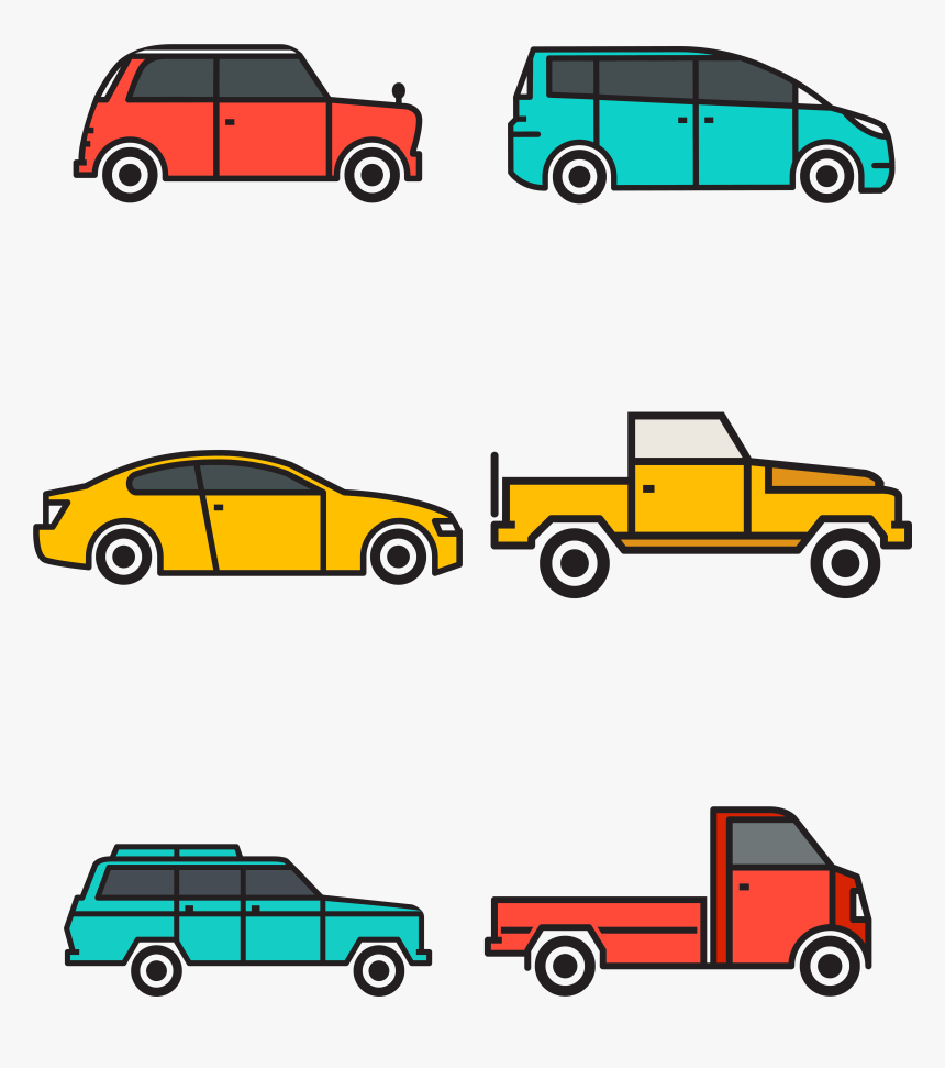 Transport Colorful Car Vector Png And Image- - Car Vector Hd, Transparent Png, Free Download