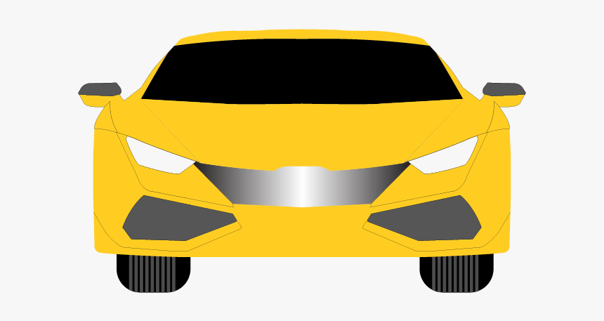 Yellow Car Vector App Illustrator Lambhorghini Interface - Supercar, HD Png Download, Free Download