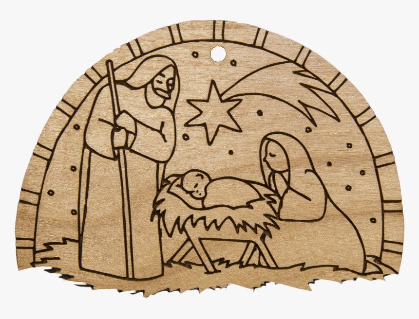 Christmas Ornament -nativity - Dessin D Une Creche De Noel, HD Png Download, Free Download