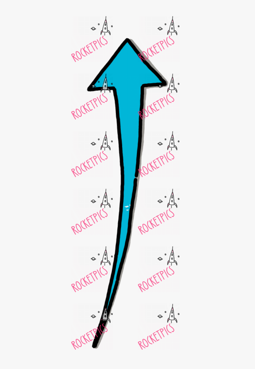 Blue Thin Arrow Pointing To The Top - Surfing, HD Png Download, Free Download