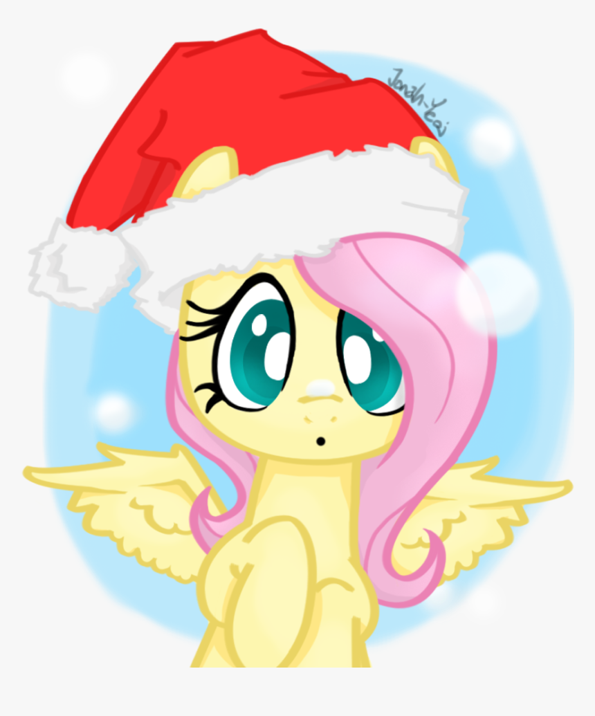 Jonah-yeoj, Fluttershy, Hat, Safe, Santa Hat, Snow, - Mlp Christmas Santa Fluttershy, HD Png Download, Free Download