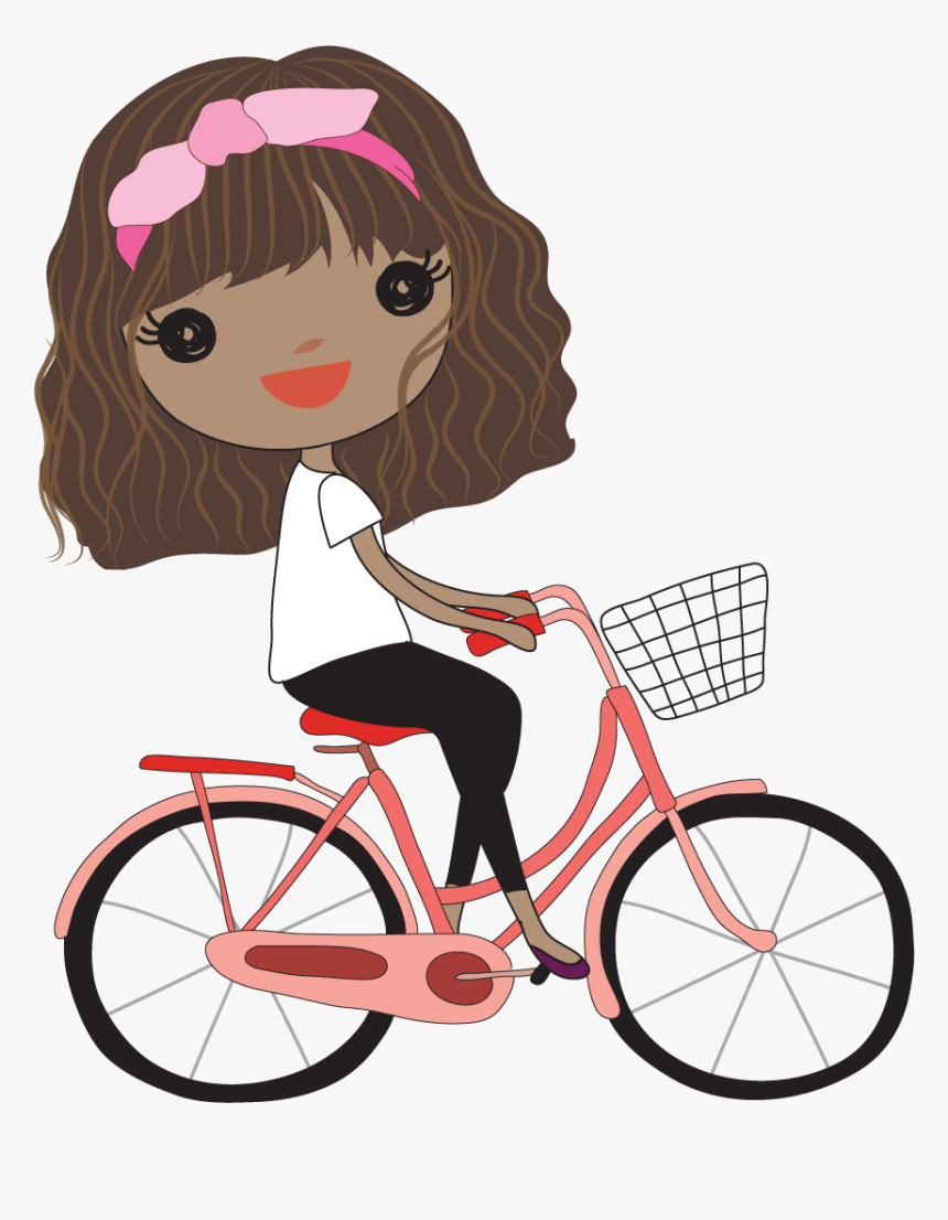 African American Girl Clip Art - Black Girl Riding Bike, HD Png Download, Free Download
