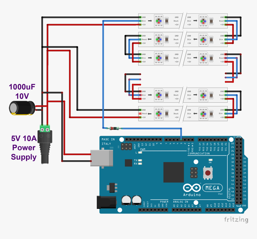 Matrix Arduino Schema N - Connect Led To Arduino Mega 2560, HD Png Download, Free Download