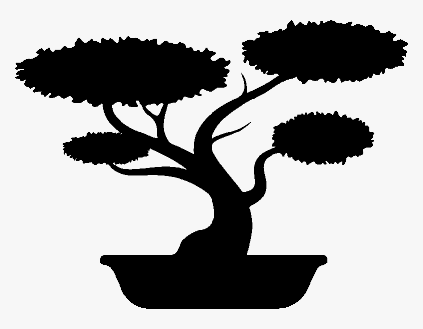 Image Black And White Stock Bonsai Tree Clipart - Bonsai Tree Silhouette Png, Transparent Png, Free Download