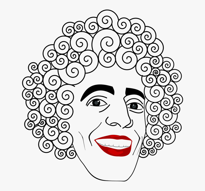 Clown, Face, Circus, Man, Val, Carnival, Wig - Curled Hair Clip Art, HD Png Download, Free Download