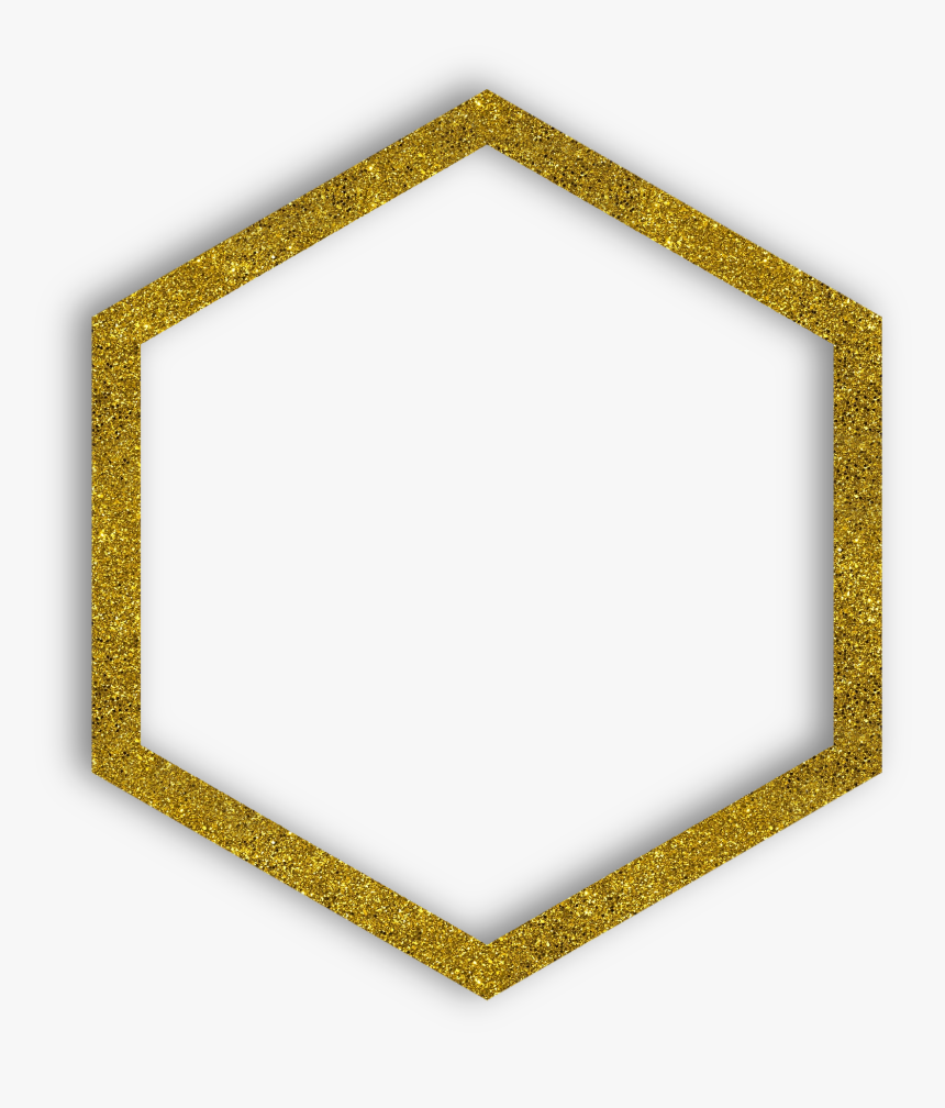 #hexagon #glitter #gold #geometric #minimalistic #geometry - Geometric Glitter Frame Png, Transparent Png, Free Download