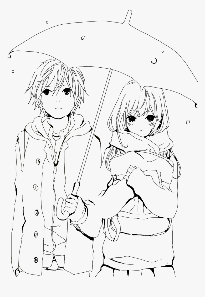 Collection Of Free Drawing Anime Kid Download On Ui - Anime Couple Coloring Pages, HD Png Download, Free Download
