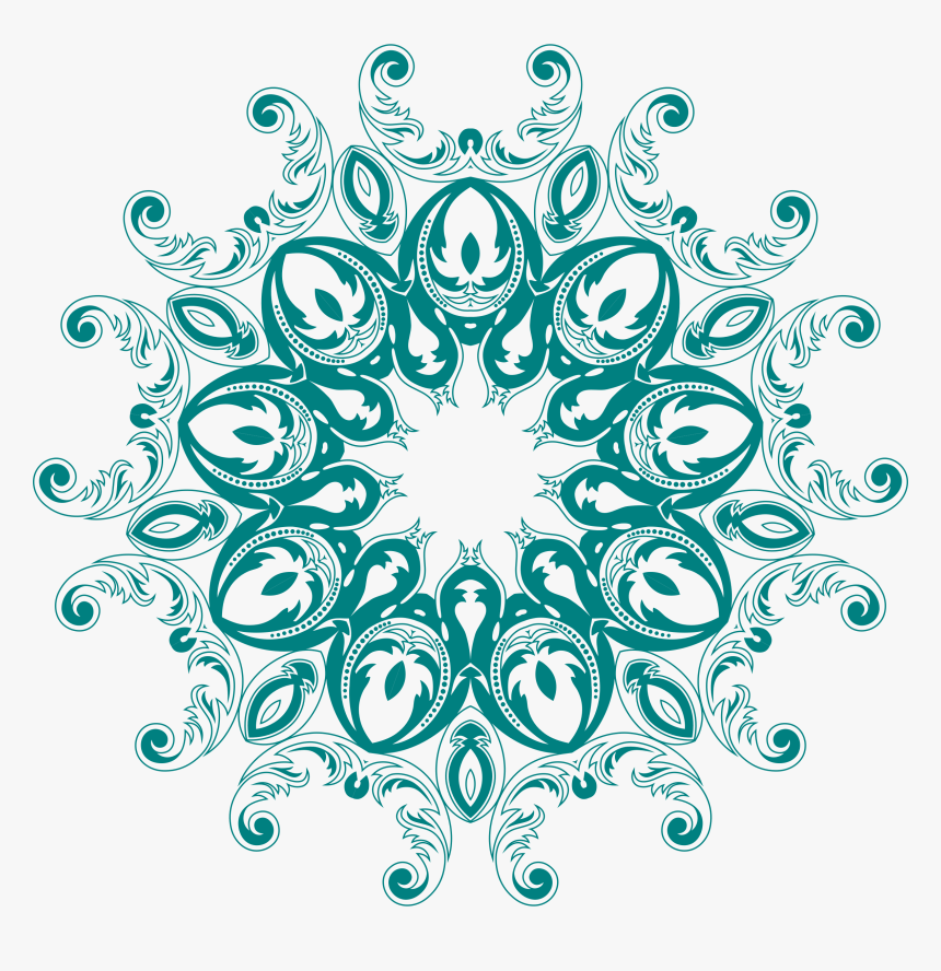 Vintage Floral Style Design 11 Clip Arts - Turquoise Floral Design Png, Transparent Png, Free Download