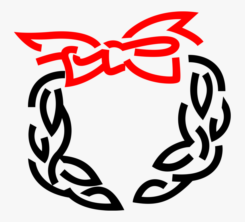Vector Illustration Of Festive Season Christmas Wreath - Emblem, HD Png Download, Free Download