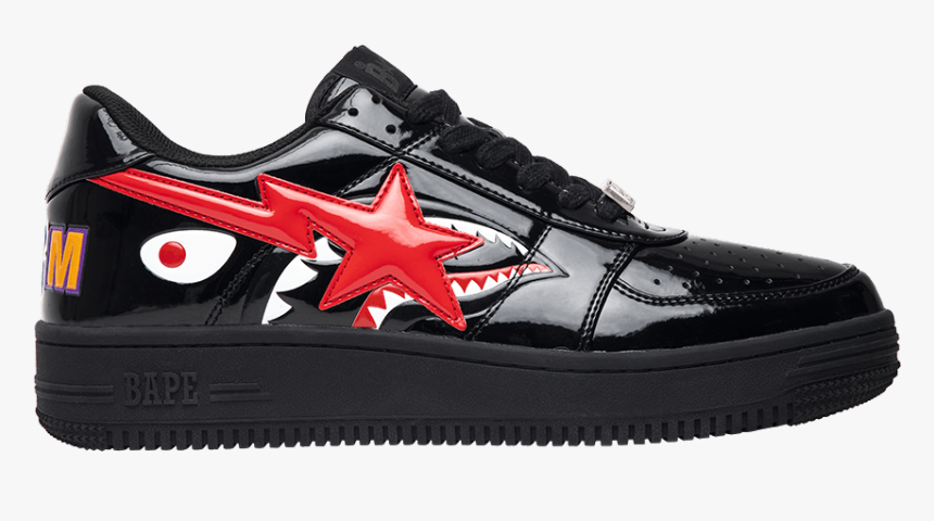 Shark Bapesta Low Black, HD Png Download, Free Download