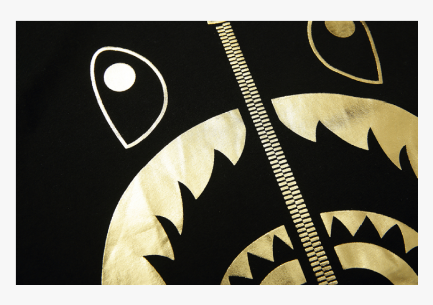 A Bathing Ape Shark Mouth Logo T Shirt Black/gold - Paper Bag, HD Png Download, Free Download