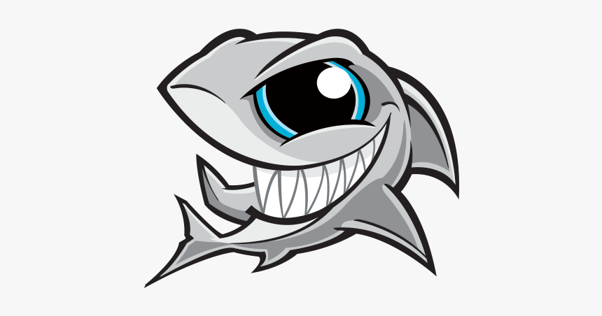 Printed Vinyl Angry Smile - Angry Shark Cartoon Png, Transparent Png, Free Download