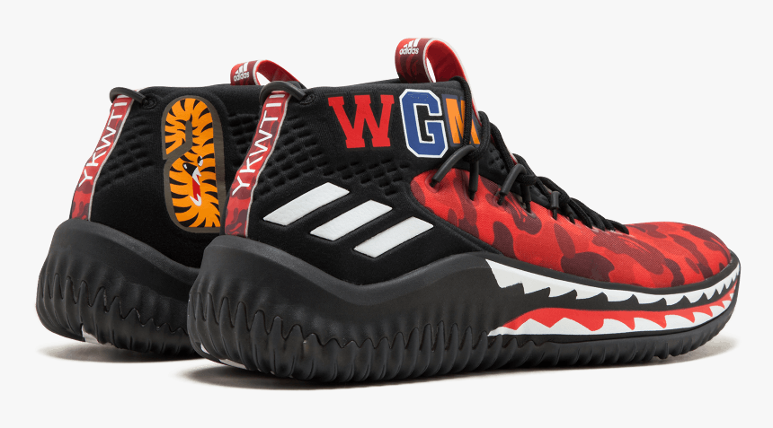 Bape Shark Png - Adidas Dame 4 Bape, Transparent Png - kindpng