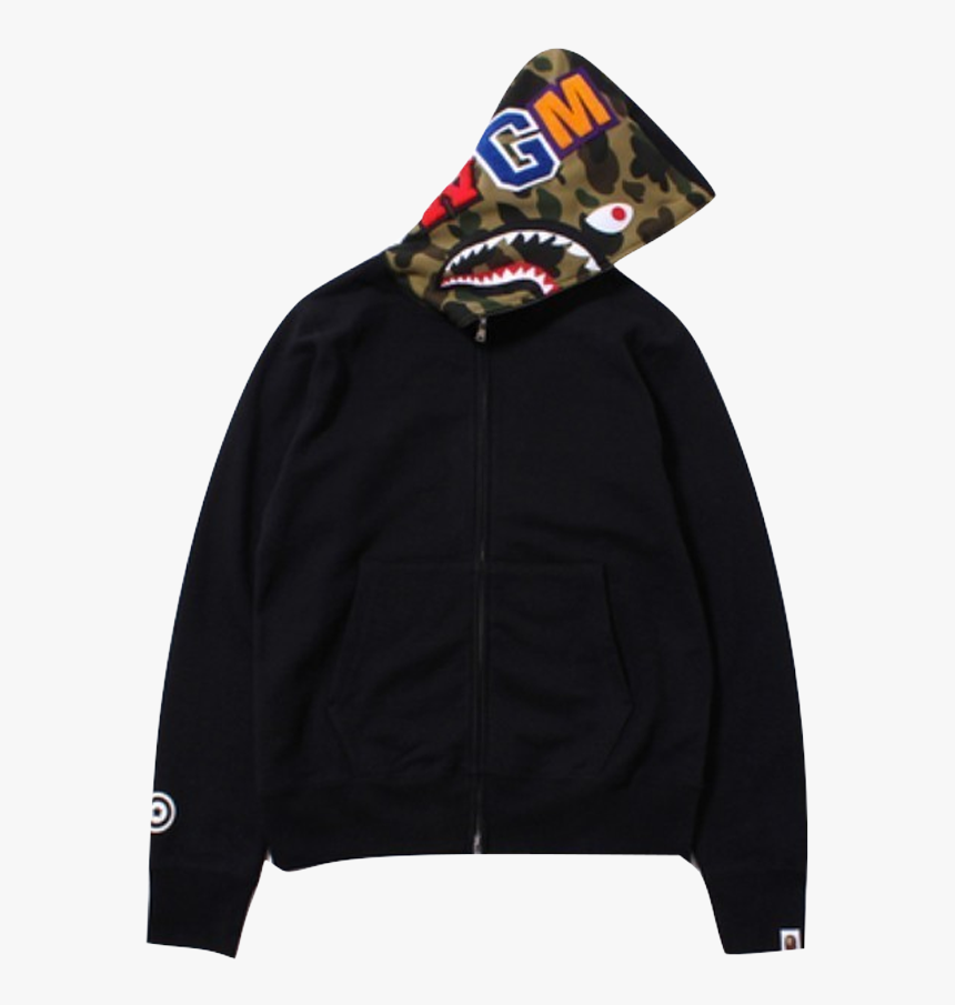 A Bathing Ape Full Zip Camo Shark Hoodie - 힙합 후드 집업, HD Png Download, Free Download