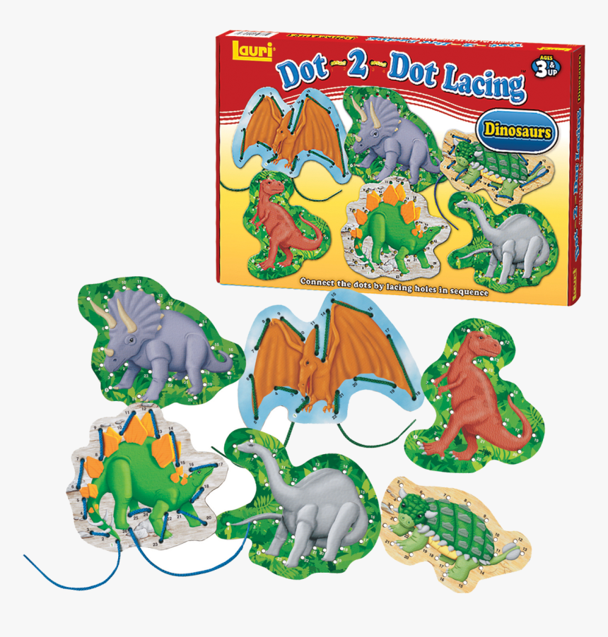 Dot 2 Dot Lacing Dinosaurs - Cartoon, HD Png Download, Free Download