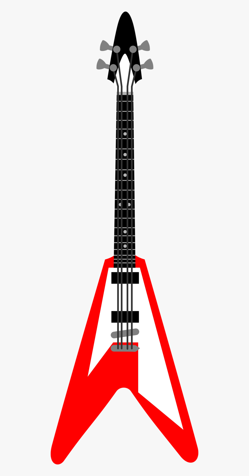 Bass - Guitar - Vector - Red Electric Guitar Clipart, HD Png Download, Free Download