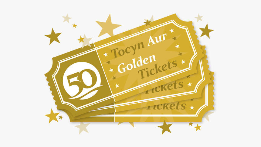 Golden Ticket Logo - 50years Logo On A Ticket, HD Png Download, Free Download