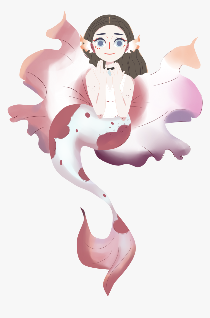 Beautiful Koi Hand Painted Girl Png And Psd - Portable Network Graphics, Transparent Png, Free Download