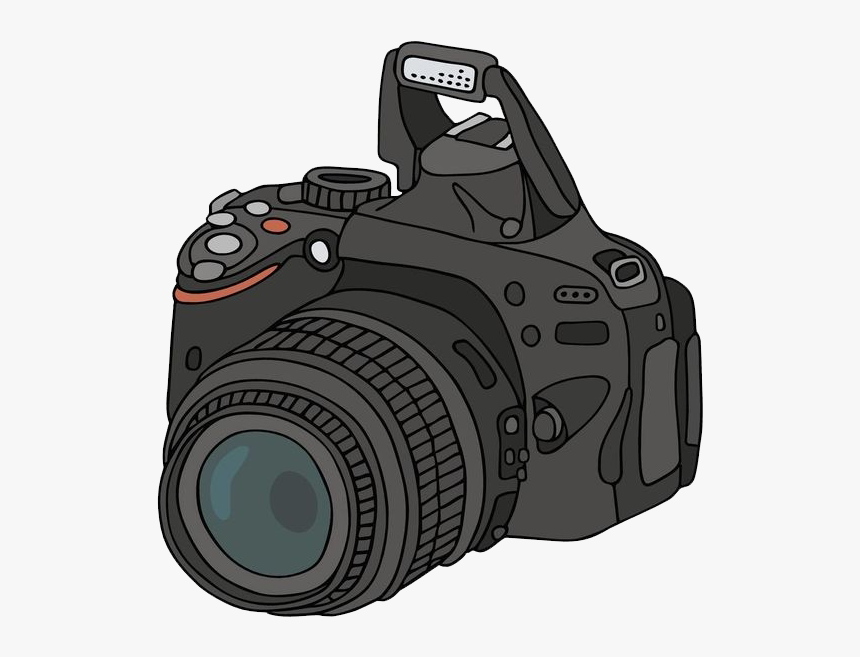 Camera Photography Drawing Cartoon - Dslr Camera Png Cartoon, Transparent Png, Free Download