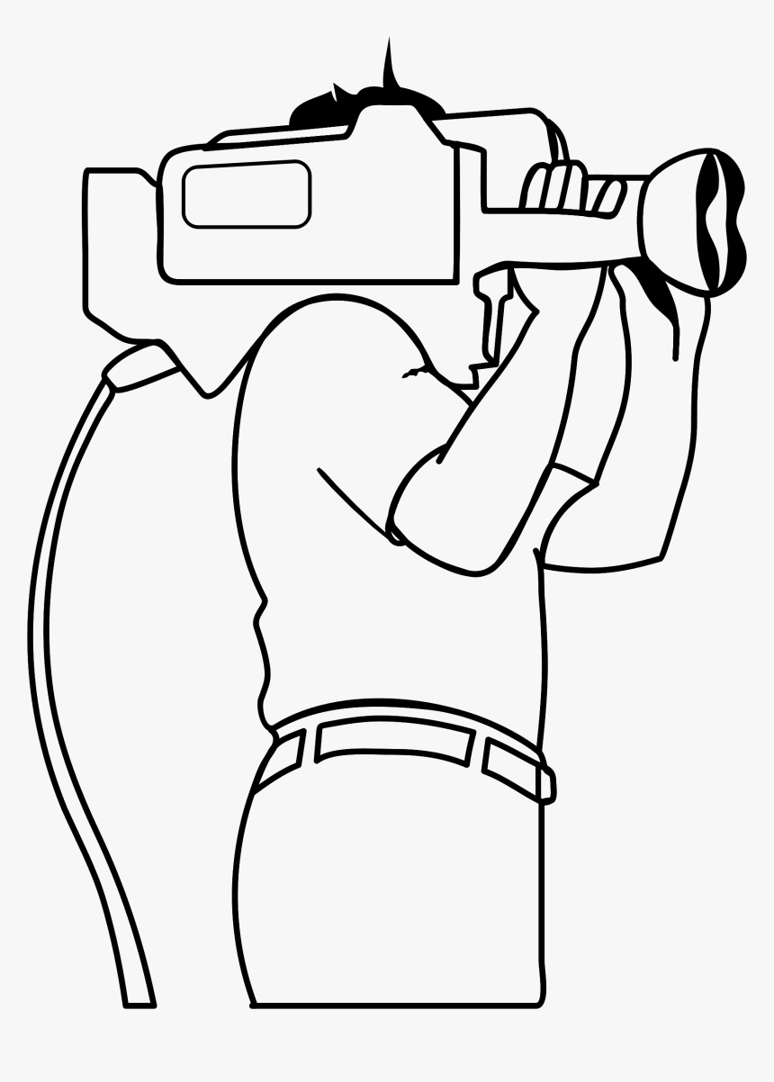 Graphic Library Stock - Drawing Of A Camera Man, HD Png Download, Free Download