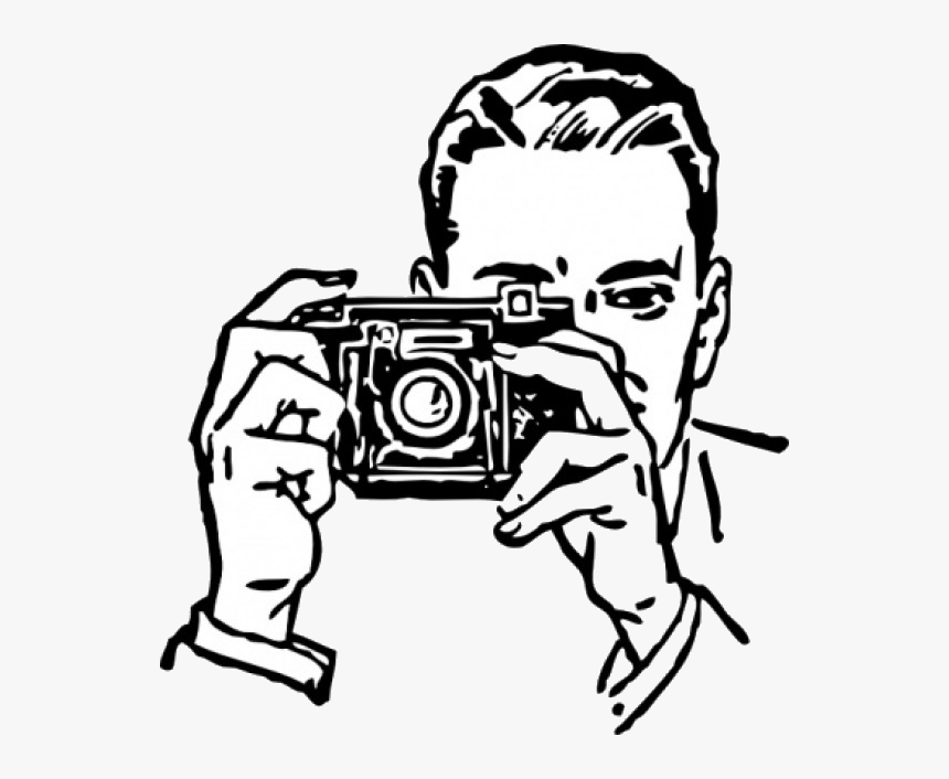 Camera Clipart Transparent Png - Taking Photo Black And White, Png Download, Free Download