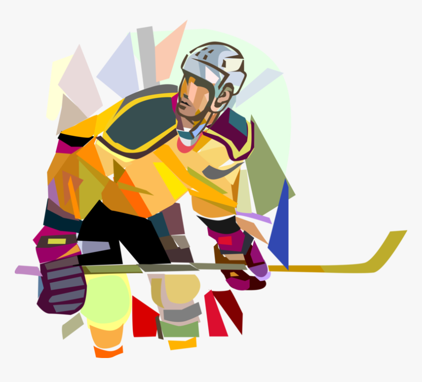 Vector Illustration Of Sport Of Ice Hockey Player With - College Ice Hockey, HD Png Download, Free Download