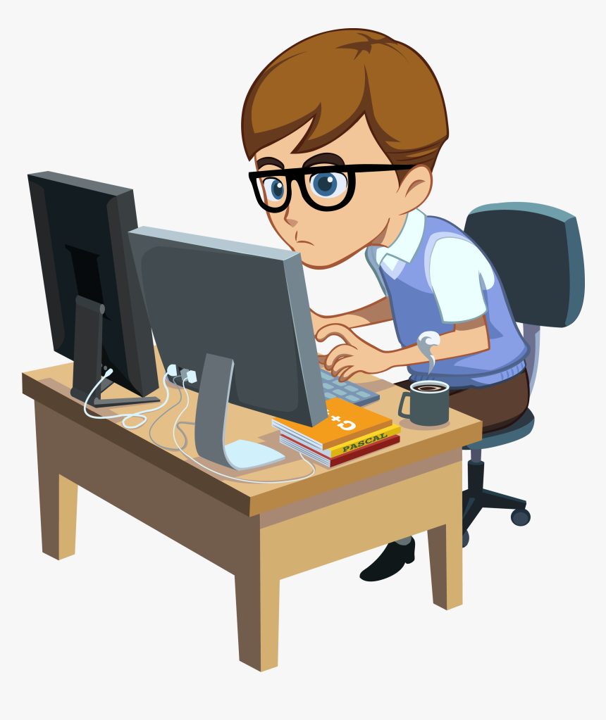 Computer Programmer Cartoon Png , Png Download - Computer Programer Clipart, Transparent Png, Free Download