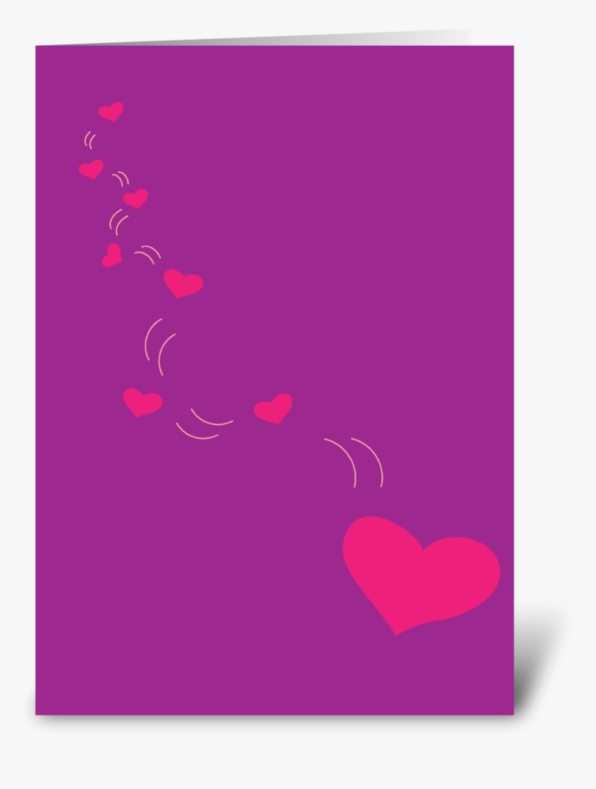 Falling Hearts Greeting Card - Heart, HD Png Download, Free Download