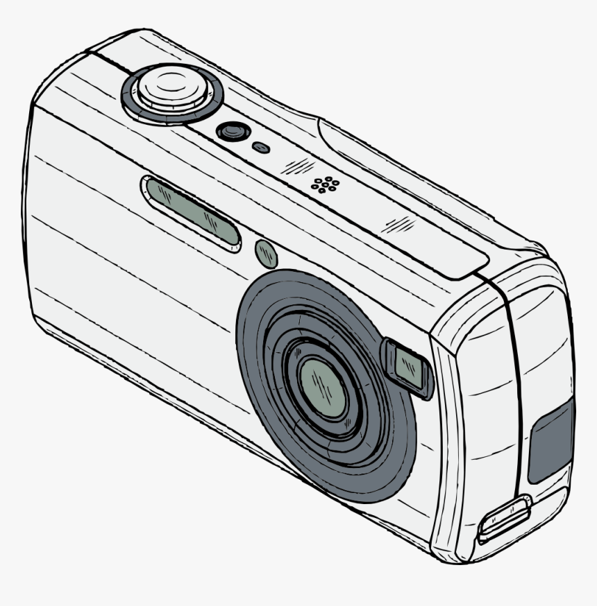 Angle,digital Camera,automotive Design - Digital Camera Clipart Black And White, HD Png Download, Free Download